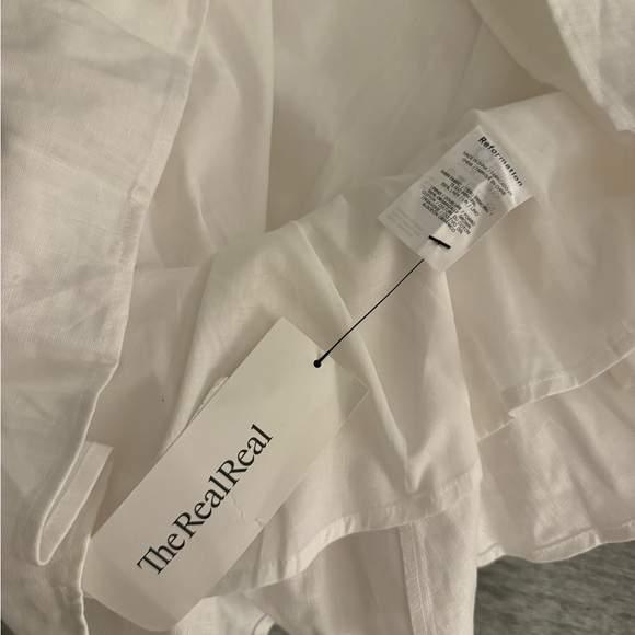 Reformation Tagliatelle Linen Dress - White - Picture 4 of 5